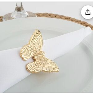 Gold Colored Butterfly Napkin Rings 🦋